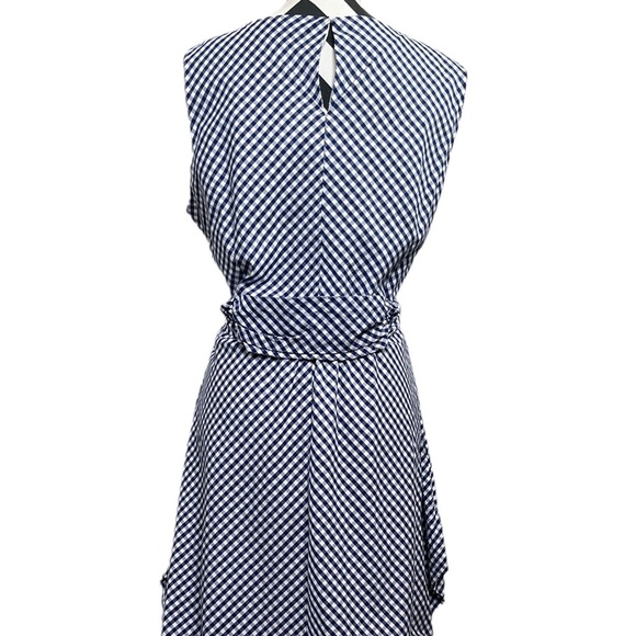 Anne Klein Gingham Plaid Sz 14 Sleeveless Nautical Sash-Tie Midi Dress - Picture 6 of 14